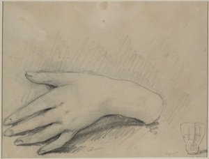 Studio di una mano di donna, verso, 1800s da Auguste Theodule Ribot