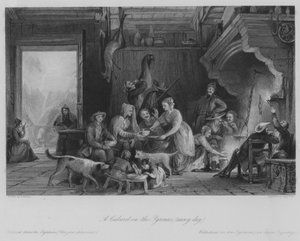 Un cabaret nei Pirenei (giorno di pioggia) (incisione)