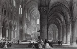 Cattedrale di Notre Dame, Parigi (incisione) da Thomas (after) Allom