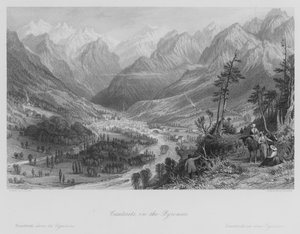 Cauterets, nei Pirenei (incisione)