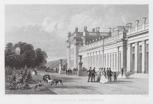 Chatsworth, Derbyshire (incisione) da Thomas (after) Allom
