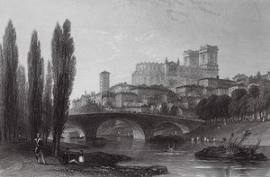 Città di Auch, Pirenei da Thomas (after) Allom
