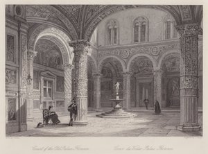 Corte del Vecchio Palazzo, Firenze da Thomas (after) Allom