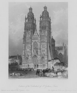 Esterno della Cattedrale di San Gatien, Tours da Thomas (after) Allom
