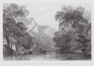 Traghetto sul Derwent, Matlock Bath (incisione) da Thomas (after) Allom