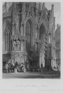 Fontana di San Maclou, Rouen (incisione) da Thomas (after) Allom