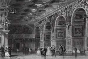 Galleria di Enrico II a Fontainebleau da Thomas (after) Allom