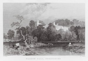 Haddon Hall, Derbyshire (incisione) da Thomas (after) Allom