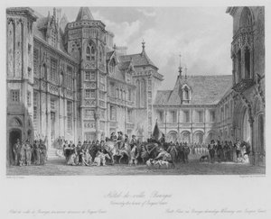 Hotel-de-ville, Bourges, anticamente la casa di Jacques Coeur (incisione) da Thomas (after) Allom