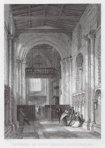Interno della Chiesa di Stow, Lincolnshire (incisione) da Thomas (after) Allom