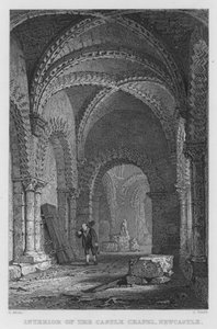 Interno della Cappella del Castello, Newcastle (incisione)