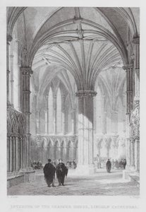 Interno della Sala Capitolare, Cattedrale di Lincoln (incisione) da Thomas (after) Allom