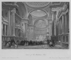 Interno della Madeleine, Parigi (incisione)