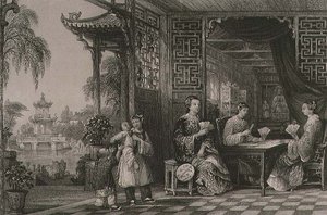 Signore della famiglia di un mandarino a carte, da 