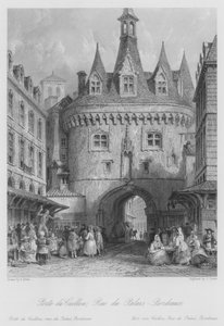 Porte du Caillou, Rue du Palais, Bordeaux da Thomas (after) Allom