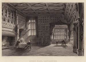 Speke Hall, Lancashire (incisione) da Thomas (after) Allom