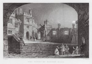 Il cortile di Haddon Hall (incisione) da Thomas (after) Allom