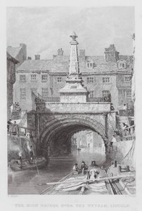 Il ponte alto sul Wytham, Lincoln (incisione) da Thomas (after) Allom