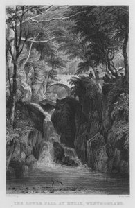 La cascata inferiore a Rydal, Westmorland
