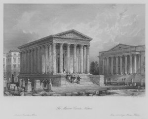 La Maison Carrée, Nîmes da Thomas (after) Allom