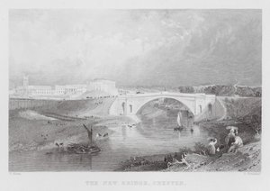 Il nuovo ponte, Chester (incisione) da Thomas (after) Allom