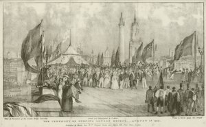 La cerimonia di apertura del London Bridge da Thomas (after) Allom
