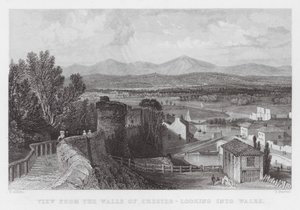 Vista dalle Mura di Chester, guardando verso il Galles (incisione)