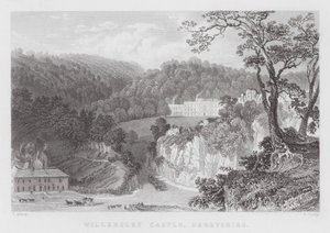 Castello di Willersley, Derbyshire (incisione) da Thomas (after) Allom