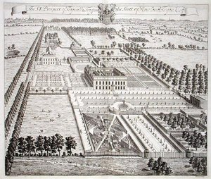 Il prospetto sud-est di Frogpool, la residenza di Rowland Fdyon, da 