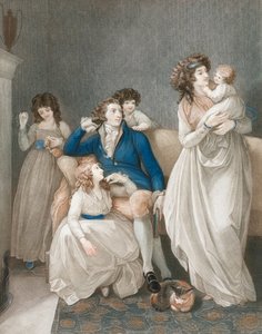 Scena di famiglia benestante tra la fine del XVIII e l