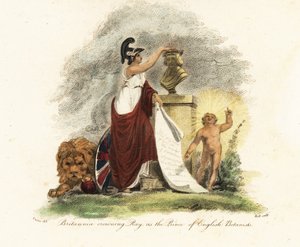 Britannia incorona John Ray come Principe dei Botanici Inglesi da Thomas (after) Uwins