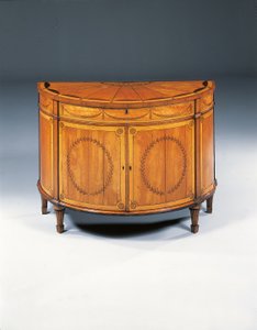 Comò semicircolare in marqueterie di Giorgio III, c.1760-79