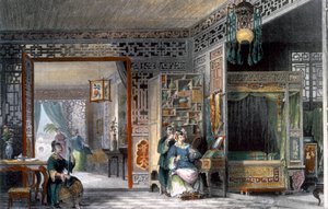Boudoir e camera da letto di una signora di rango, Cina, 1843