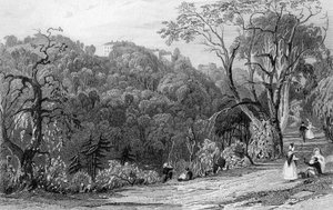 Castello Eden Hall, Durham, 1833 da Thomas Allom