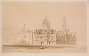 Progetto per il concorso del municipio di Manchester da Thomas Allom