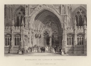 Ingresso alla Cattedrale di Lincoln da Thomas Allom