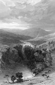 High Force sul Tees, Durham, c.1835 da Thomas Allom