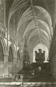 Interno della Cattedrale di Exeter da Thomas Allom