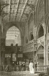 Interno della Chiesa Collegiata, Manchester da Thomas Allom
