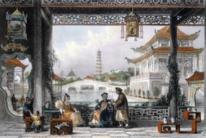 Padiglione e giardini di un mandarino vicino a Pechino, Cina da Thomas Allom