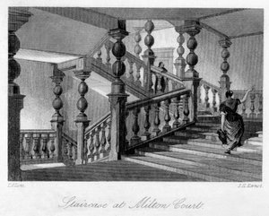 Scala a Milton Court, vicino a Dorking, Surrey da Thomas Allom
