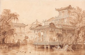 La casa di un mercante cinese vicino a Canton da Thomas Allom