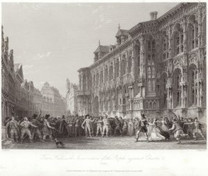 Municipio con insurrezione del popolo contro Carlo V da Thomas Allom