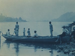 Ragazzi con la barca, fiume Ohio, vicino a Wheeling, West Virginia da Thomas Anshutz