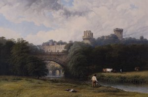 Castello di Warwick dal Fiume da Thomas Baker