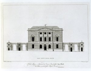 Il Municipio, Bath, inciso da T. Bonnor da Thomas Baldwin