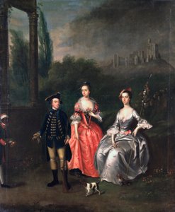 Ritratto del Capitano Fenwick, sua moglie Isabella Orde e sua sorella Ann, c.1746 da Thomas Bardwell