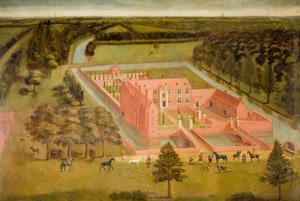 Veduta di Perry Hall vicino a Birmingham, 1730 da Thomas Bardwell