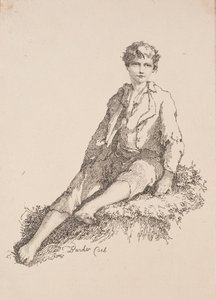 Esemplari di Poliautografia: Ragazzo seduto su una riva erbosa da Thomas Barker