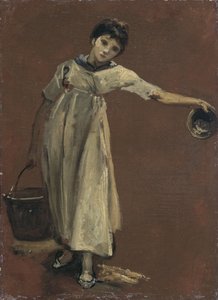 Ragazza che porta un secchio